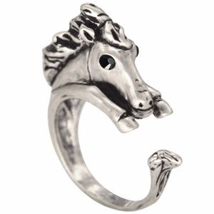 Super Cute 925 Plated Adjustable Horse Ring   